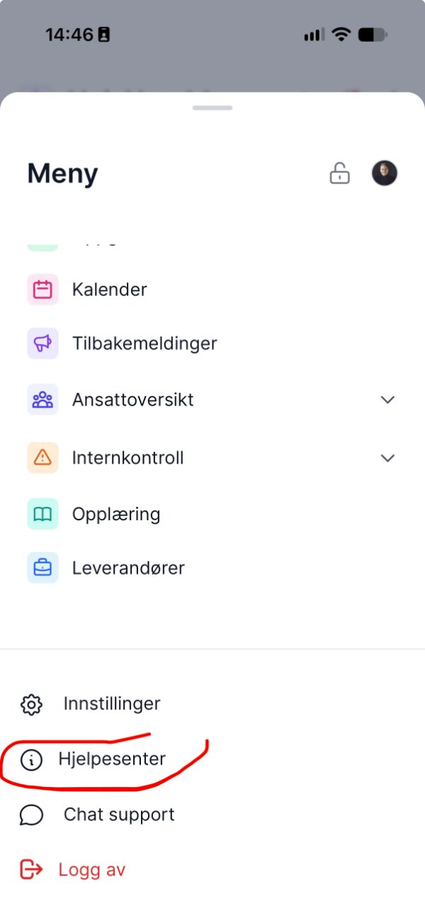 Skjermbilde: mobil hjelpesenter